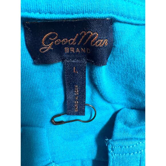 Good Man Brand Striped Cotton Pocket Tee Blue White Short Sleeve L casual - Picture 5 of 6